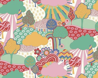 Liberty of London Fabric for Quilting The Carnaby Collection Sunny Afternoon Green and Pink 04775940C