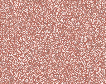 William Morris Fabric, Small Standen Lily Red, FreeSpirit Leicester Collection, PWWM085.RED