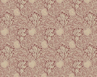 William Morris Fabric, Apple Red, Granada Collection