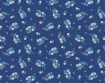 Liberty of London Fabric for Quilting The Carnaby Collection Portobello Paisley B Blue 04775942B