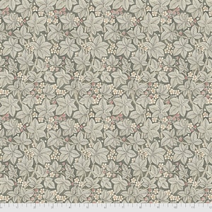 William Morris Fabric, Bramble Charcoal, Granada Collection