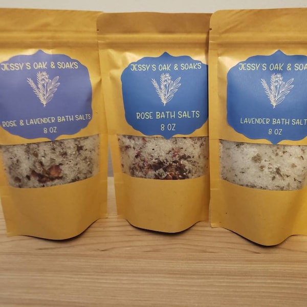 Natural Wholesale Bath Salts with herbs 8oz