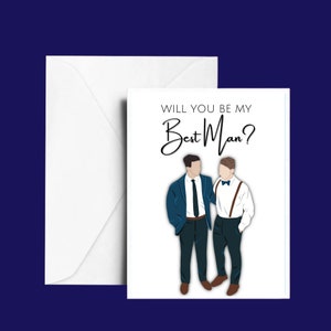 Cartes de proposition de garçon d'honneur| Cartes De Mariage| Garçons d'honneur| Carte Portrait| Illustrations| Mariages| Faire-part| Meilleur homme