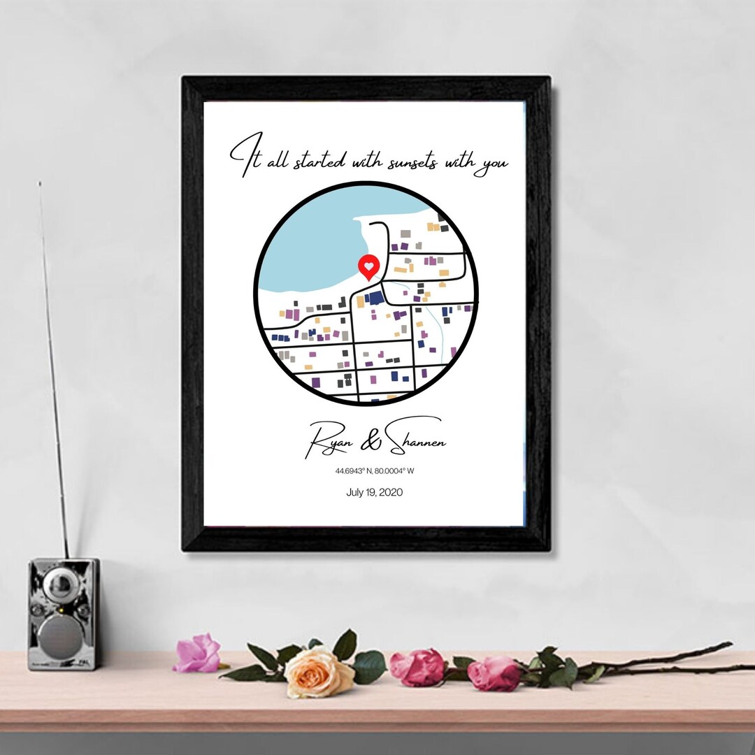 Milestone Map| Custom How We Met Map| Relationship Map| Digital Map ...