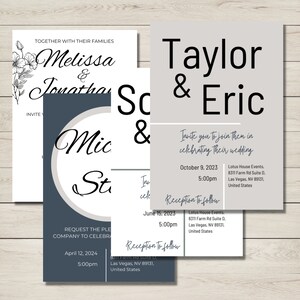 Printed Wedding Invitations| Simple| Classic Invites| Rustic| Florals| Wedding| Invitations| Custom Invitations
