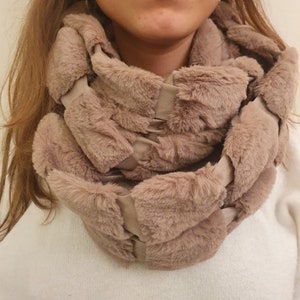 Women&#39;s Scarf or Neck Warmer Beige Taupe/Tube Scarf/Fashion/Soft/Accessory/Trendy/Winter/Warm/Gifts/Neck Warmer/Microfiber/Snood/Elegant