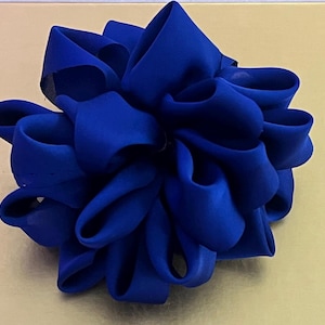 Broche Fleur Tissu Satin Bleu Marine/Broche Épingle/Barrette/Accessoire De Vêtement/Cheveu/Chapeau/Sac/Chic/Elégant/Mariage/Cérémonie/Cadeau