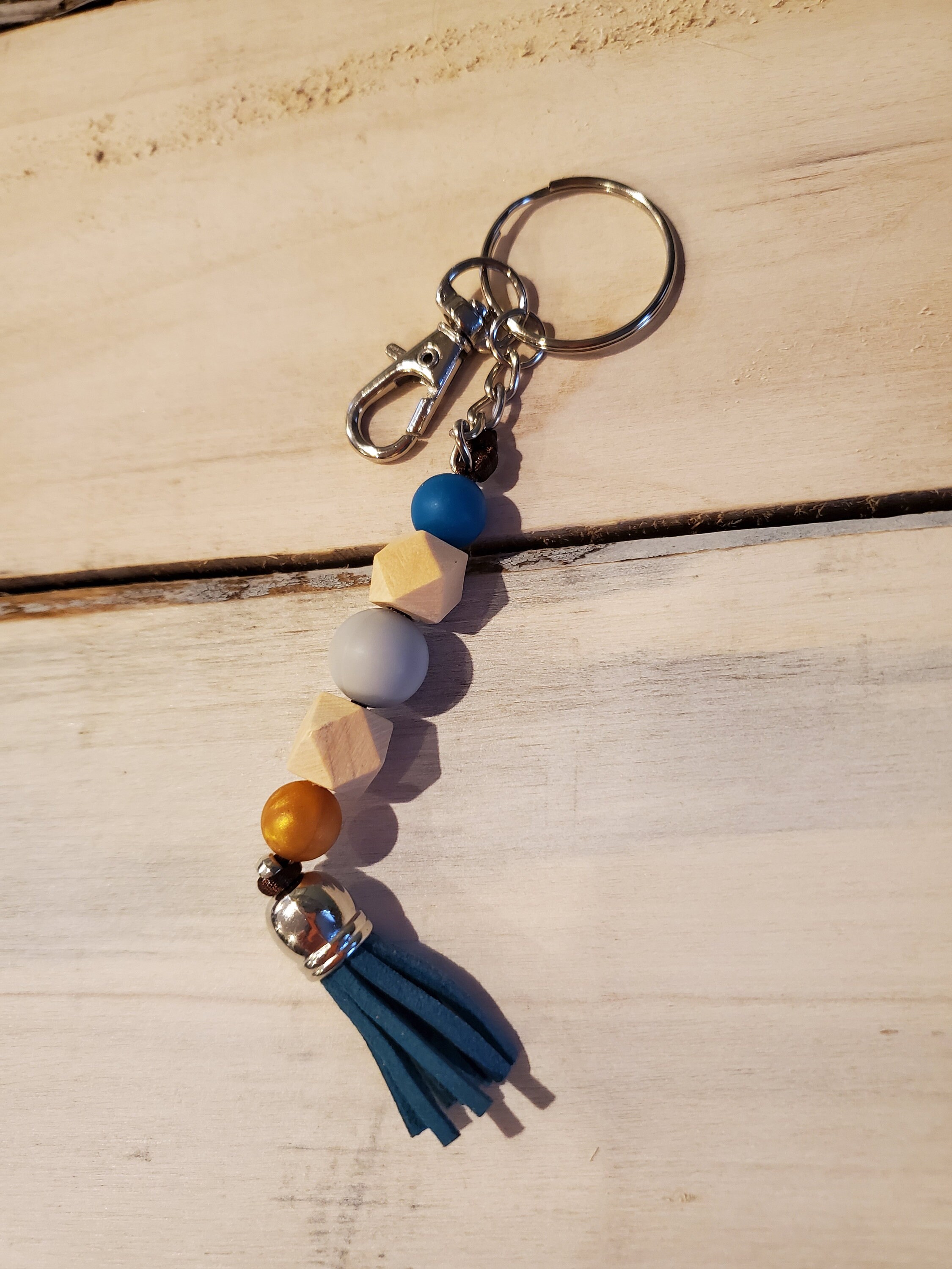 Porte-clés Vintage Français Avec Glands - Couleurs Rose, Vert Et Ivoire En Soie/coton