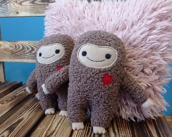 BigFoot Plush Toy: Kawaii Sasquatch Stuffed Animal with Heart