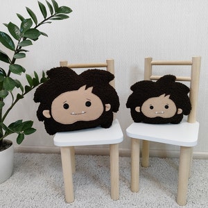 Sasquatch pillow sherpa, toy Sasquatch stuffed animal, plush stuffed monster, BigFoot stuffed toy, baby Sasquatch plushie, Sasquatch image 7