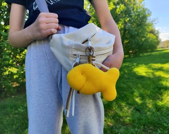 Goldfish Cracker Plush Keychain: Cheese Cracker Food Toy