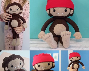 Handmade Sasquatch Plush: Bigfoot Stuffed Animal with Accessories
