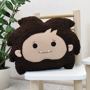 Sasquatch kussen sherpa, speelgoed Sasquatch-knuffel, pluche knuffelmonster, BigFoot-knuffel, baby Sasquatch-knuffel, Sasquatch