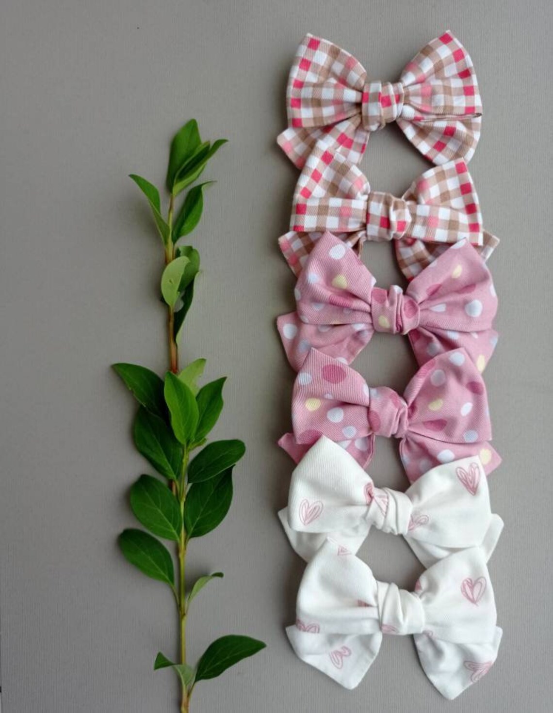 Fabric Bow hair clip bullet bows Checkered fabric bows Etsy