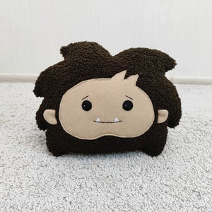 Sasquatch pillow sherpa, toy Sasquatch stuffed animal, plush stuffed monster, BigFoot stuffed toy, baby Sasquatch plushie, Sasquatch image 9