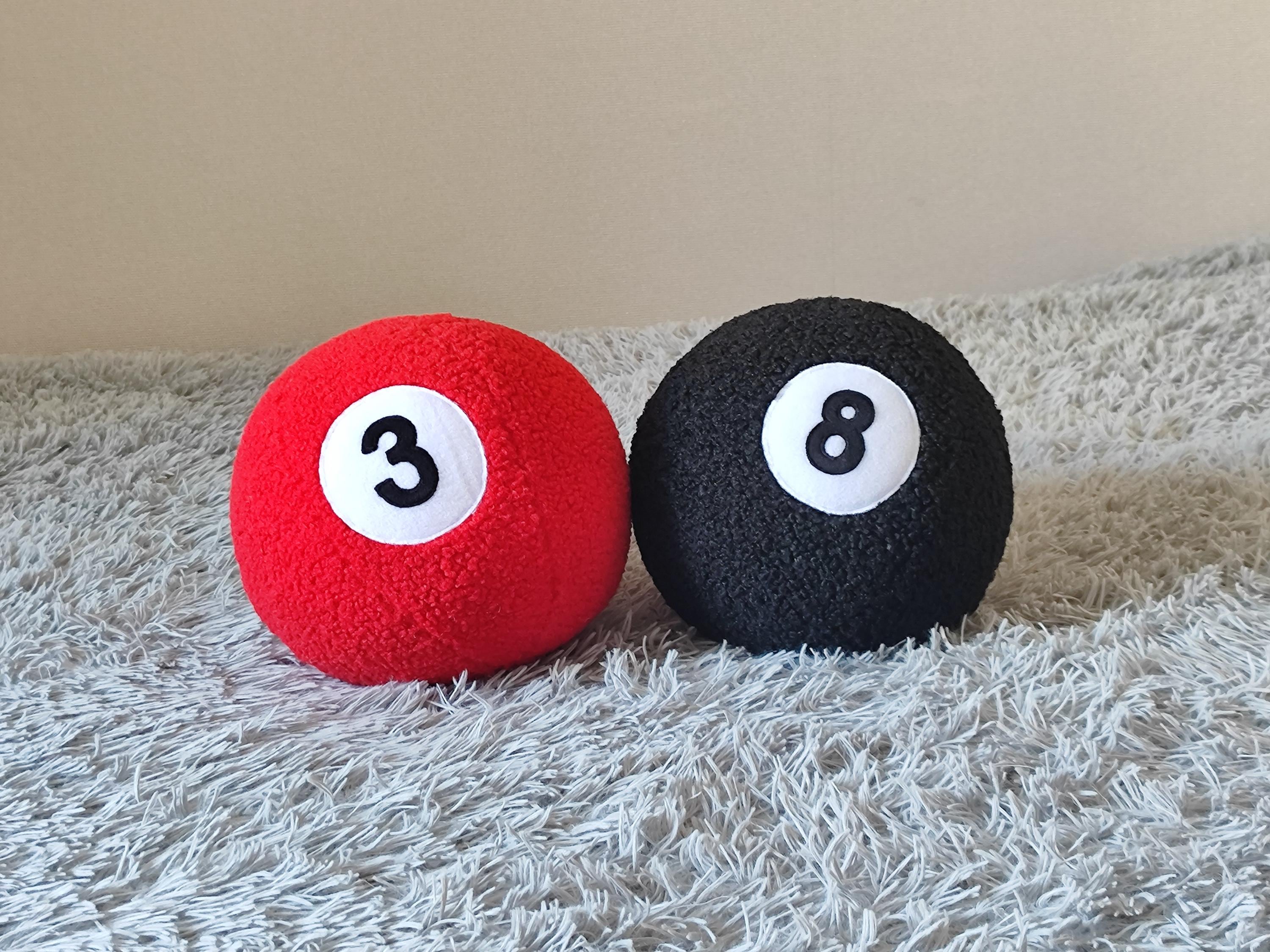 Sherpa 8 Ball Pillow, Magic Eight Ball Cushion, 3 Ball Pillows