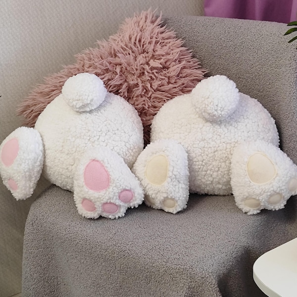 Sherpa Bunny Butt Pillow: Easter Spring Decor
