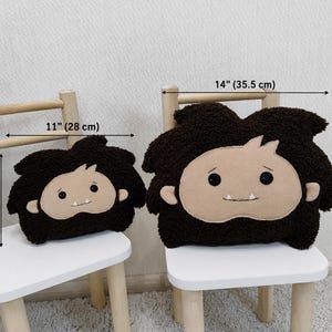 Sasquatch pillow sherpa, toy Sasquatch stuffed animal, plush stuffed monster, BigFoot stuffed toy, baby Sasquatch plushie, Sasquatch image 2