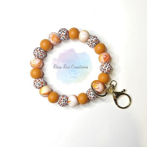 Leopard Latte Wristlet Keychain