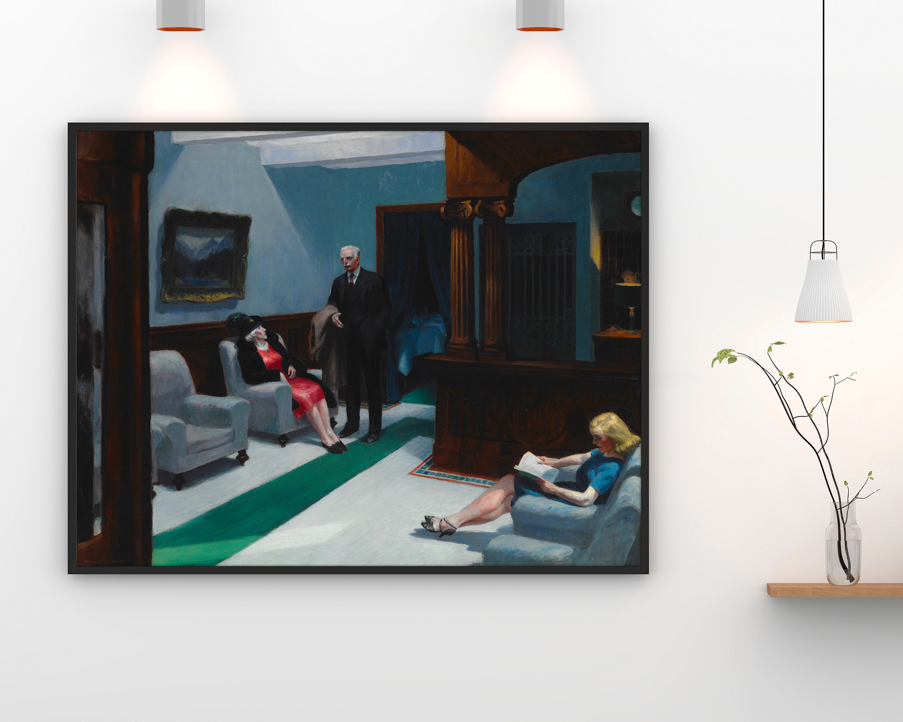 Edward Hopper moderne Kunstdrucke HotelLobby Fine Art Etsy