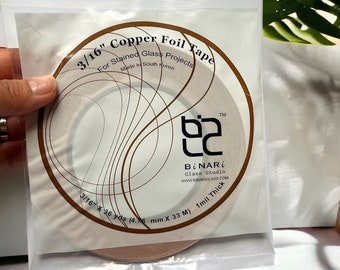 Premium 3/16 COPPER BACK Copper Foil Tape – Stained Glass Supplies by BiNARi Glass Studio®