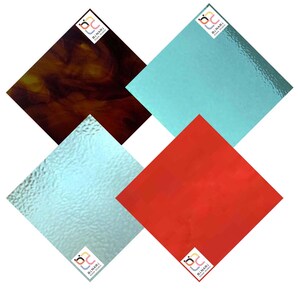 4 Pack Variety Stained Glass Sheet and Mosaic Glass