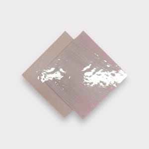 2 Pack White Violet Prisma COE 96 Fusible Glass Sheets / Mosaic Squares