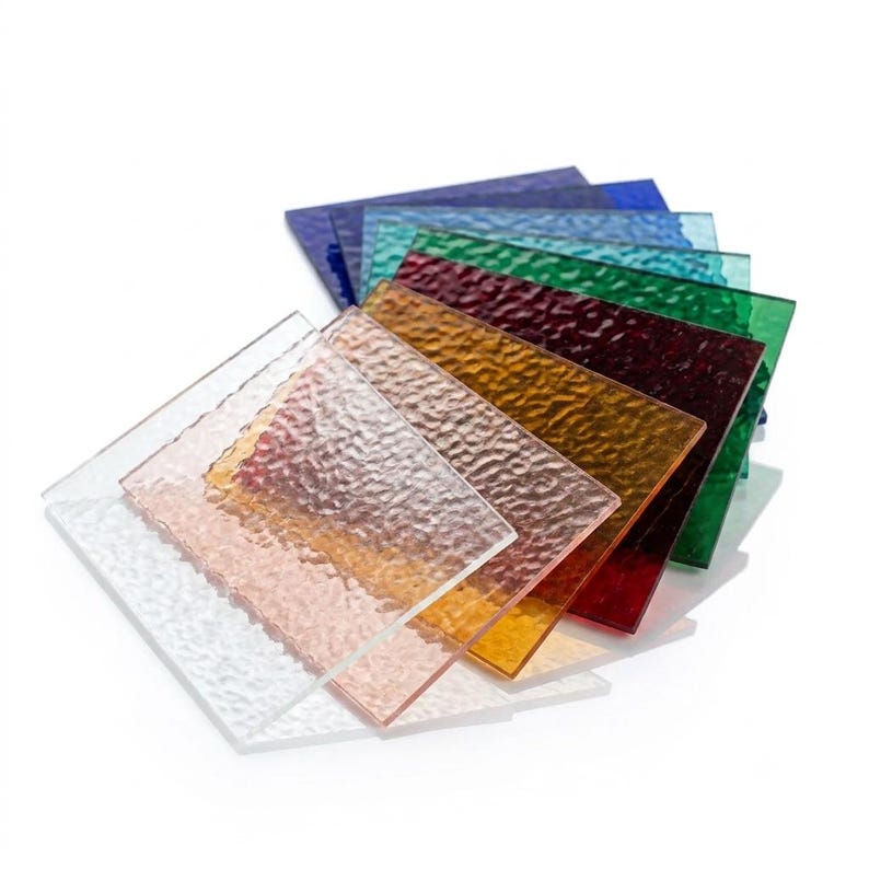 8 láminas surtidas de vidrieras inglesas Muffle / Paquete variado de vidrio americano artesanal de 8x10 para artistas imagen 4