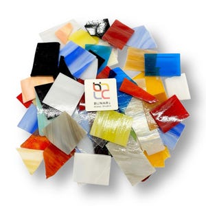 Rainbow Mixed Stained Glass Shards and Pieces for Mosaics Jewelry and DIY Crafts