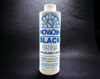 Big 16 Oz. BLACK PATINA for Lead & Solder Changes Silver Solder to Black.  Use for Antique Finish Too. 
