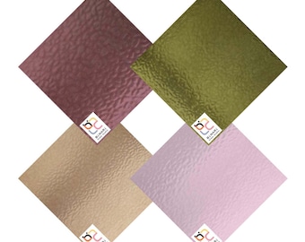 4 Pack Plum Green Variety Stained Glass Sheet and Mosaic Glass