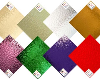 8 Pack Rainbow Stained Glass Sheet and Mosaic Glass