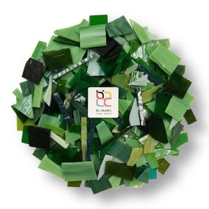 Forest Emerald Green Stained Glass Shards and Pieces for Mosaics Jewelry and DIY Crafts
