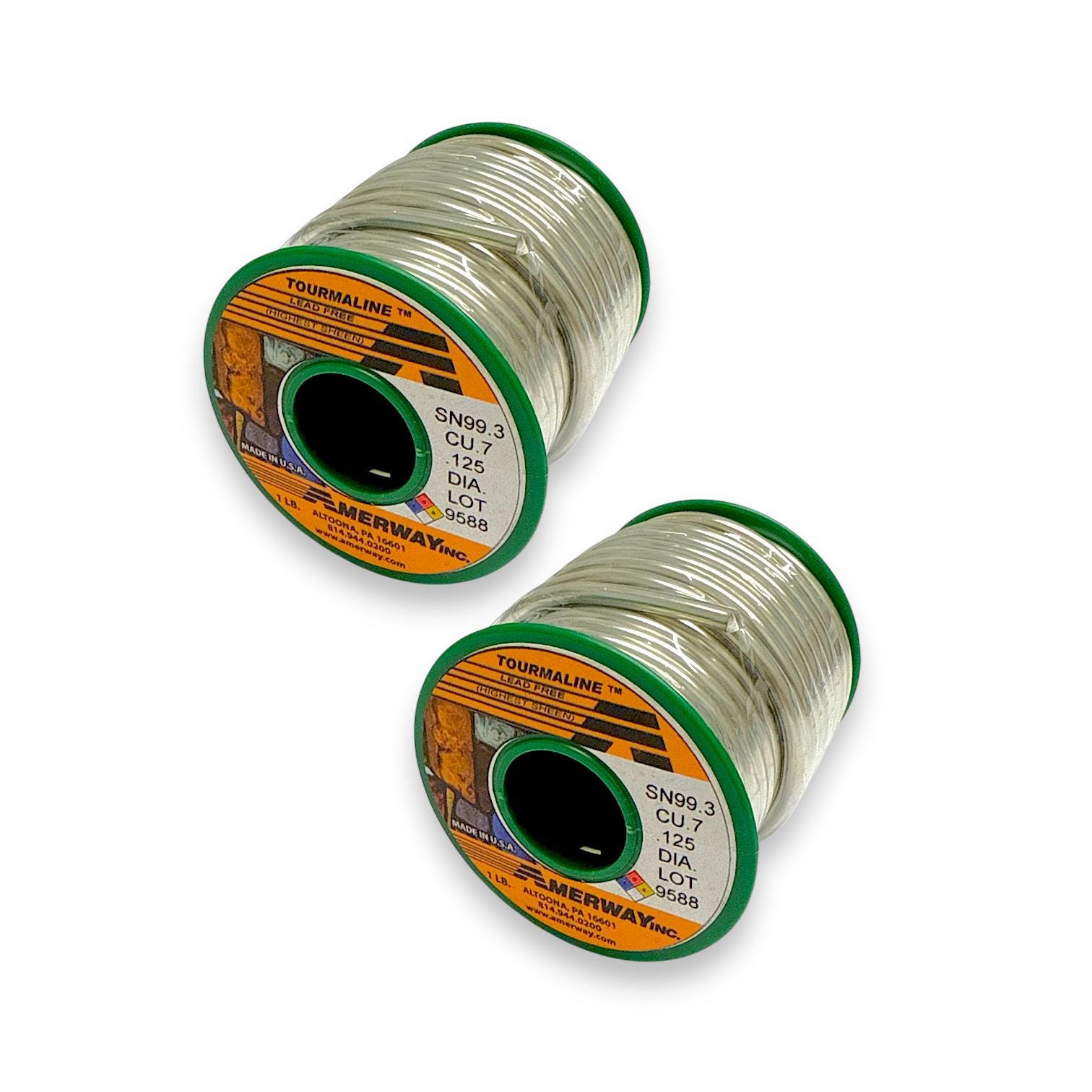 Amerway 60/40 Solder For Stained Glass - 5 Pound Roll (5 Rolls) With 2 Chemical Brushes, 60% Tin, 40% Lead - View #9