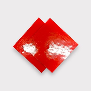 2 Pack Orange Red Opaque COE 96 Fusible Glass Sheets / Mosaic Squares