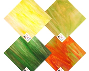 4 Pack Variety Stained Glass Sheet and Mosaic Glass
