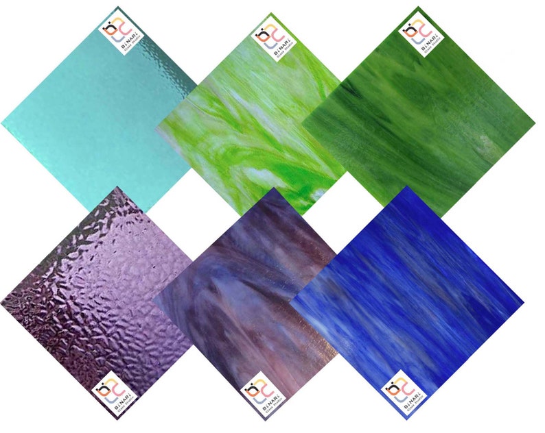 Wissmach 6 Sheet Cool Tone Variety Stained Glass Pack and Etsy