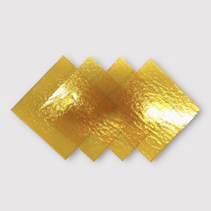 4 Pack Honey Transparent COE 96 Fusible Glass Sheets / Mosaic Squares