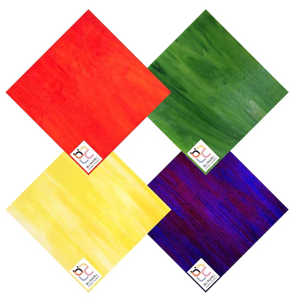 Orange and Green Stained Glass Sheet Etsy