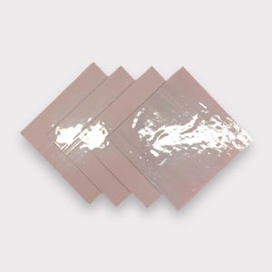 4 Pack White Violet Prisma COE 96 Fusible Glass Sheets / Mosaic Squares