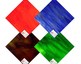 4 Pack Variety Stained Glass Sheet and Mosaic Glass
