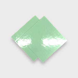 2 Pack Pale Green Opaque COE 96 Fusible Glass Sheets / Mosaic Squares