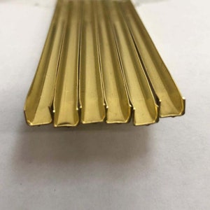 1/8" U Brass Channel - Options: 16', 24', 30' or 45'