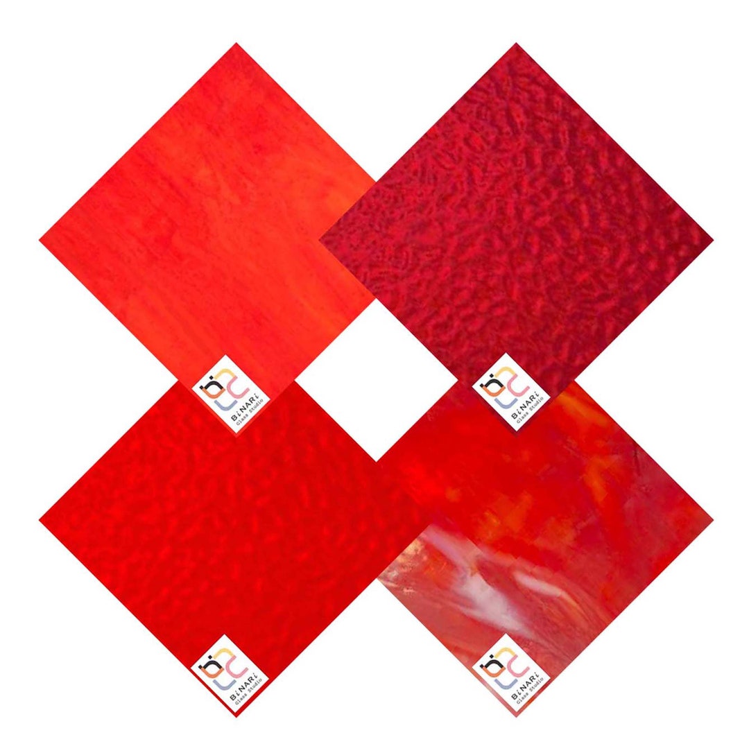 4 Pack Red Variety Stained Glass Sheet and Mosaic Glass - Etsy