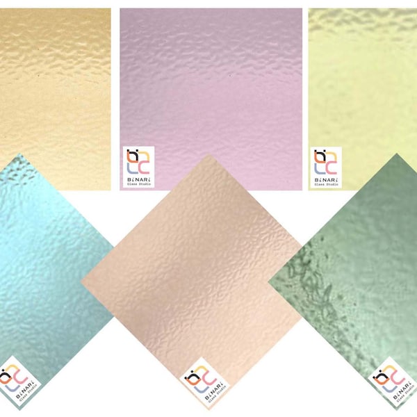 Wissmach 6 Sheet Pastel Tone Variety Stained Glass Pack and Mosaic Glass