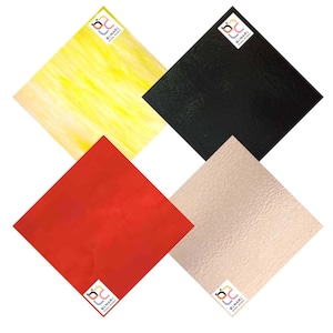4 Pack Mixed Variety Stained Glass Sheet and Mosaic Glass