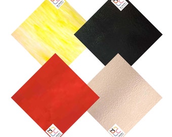 4 Pack Mixed Variety Stained Glass Sheet and Mosaic Glass
