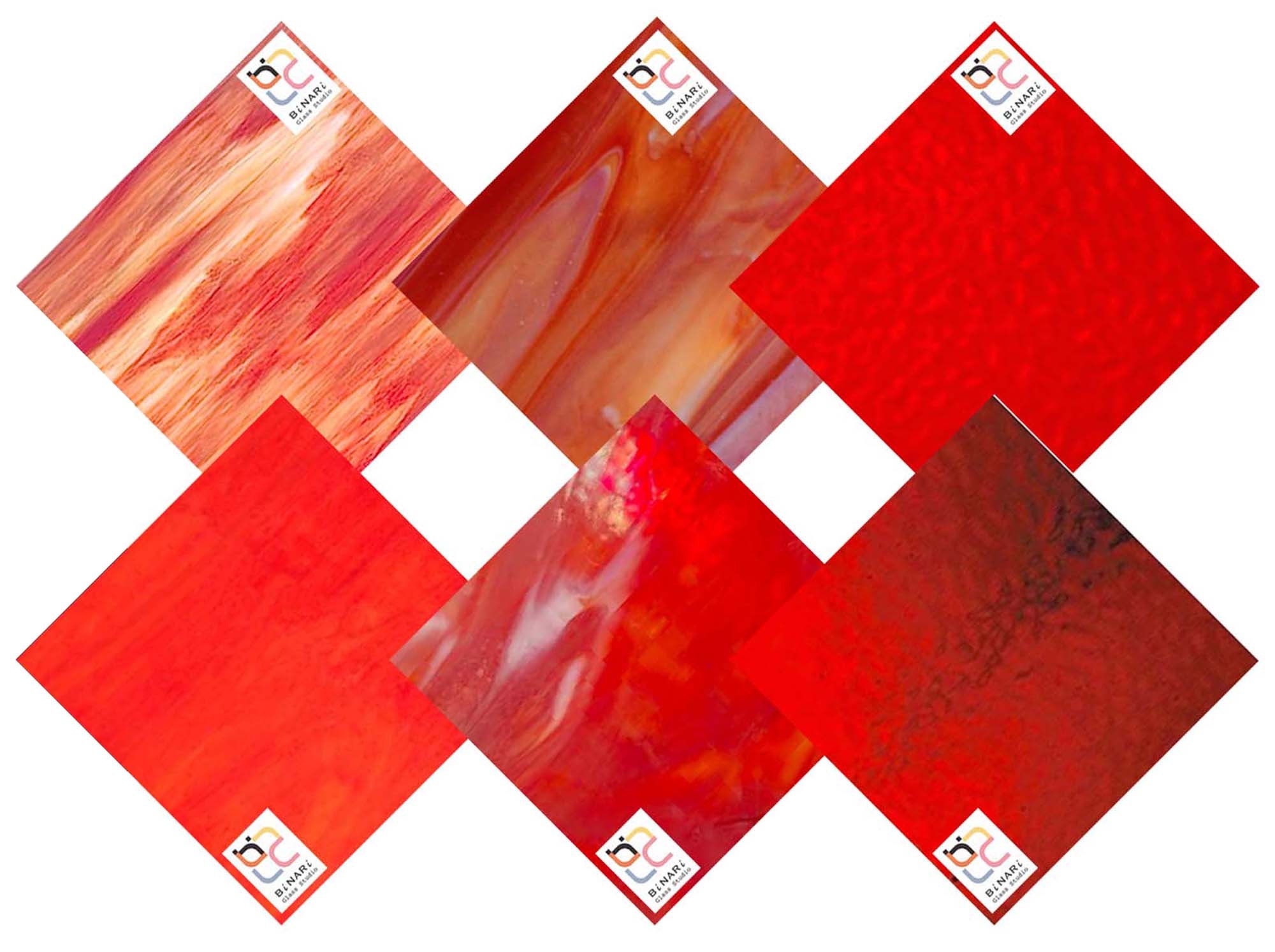 Wissmach 6 Sheet Red Gradient Stained Glass Pack and Mosaic Etsy