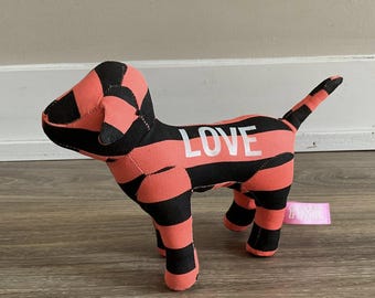 Victoria's Secret Pink Love Dog Plush Toy, Striped Collectible