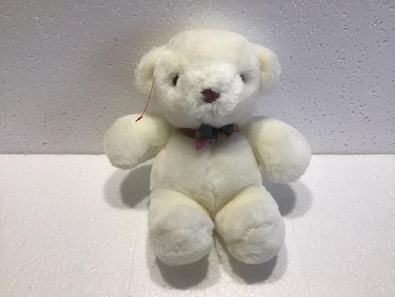 Vintage GUND White Teddy Bear – 8 Inch Plush - Etsy